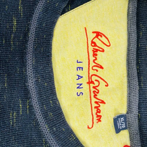 Robert Graham Jeans Herren Langarm Shirt Pullover Freizeit Rundhals Gr. XL Blau - Bild 5 von 9