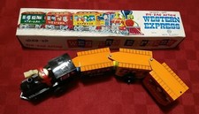 WIND UP ZIG-ZAG ACTION WESTERN EXPRESS treno trenino in latta con carica a molla