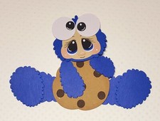 Cookie Monster Kid 2 Sitting with Cookie. Scrapbook, Card making Paper Piecing