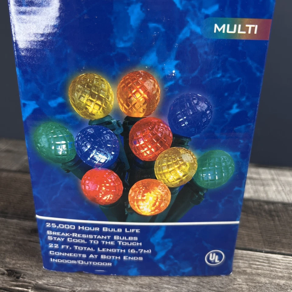 VTG Noma Christmas 22 Ft Globe LED Light Set Multicolor Bulbs 60 Ct New - Image 2 of 4