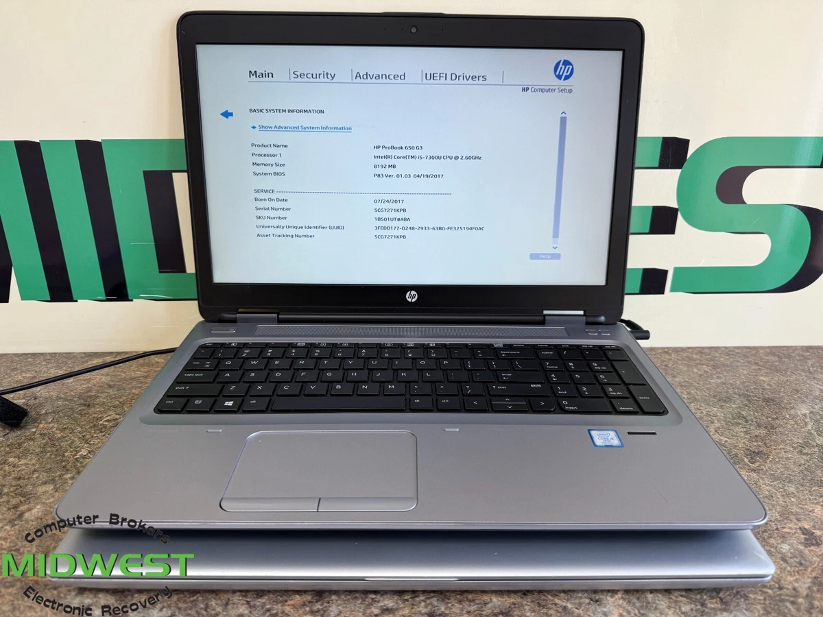 HP ProBook Intel Core i5 7th Gen. 8 GB RAM PC Laptops & Netbooks
