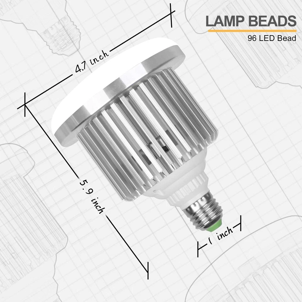 Dimmable 2x 85W 3200K-5600K LED Bulb Photography Continuous Lighting Video Lamp - image 4 of 4