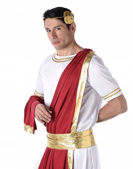 EAWIN Toga-Kostüm-Set Für Herren | Römische Tunika Mit Gürtel & Lorbeerkranz | Einheitsgröße Bis 150cm Brust