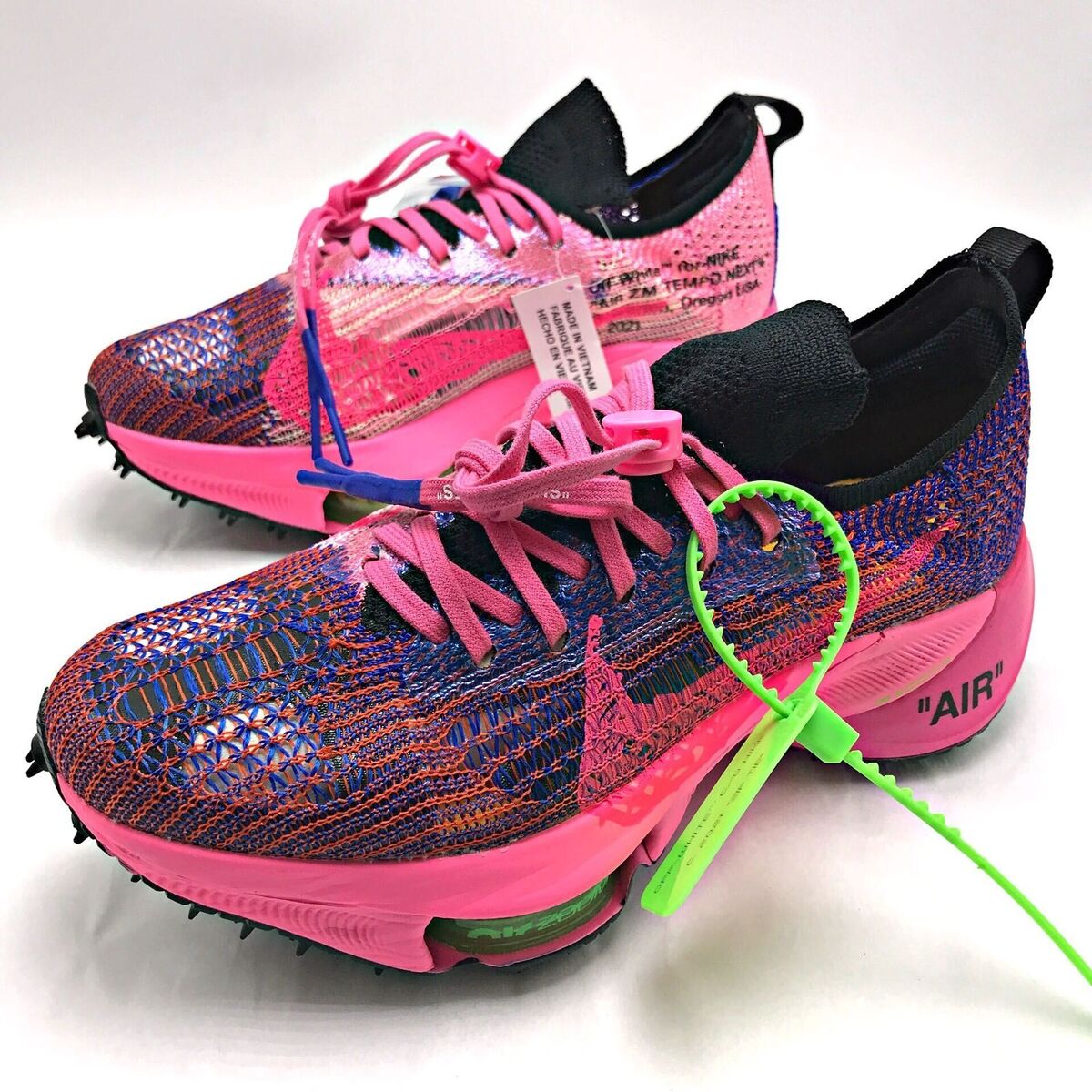 Nike Air Zoom Tempo Next% Flyknit Off-White Racer Blue Pink Nike Air Zoom Tempo Next% Flyknit Off-White Racer Blue Pink