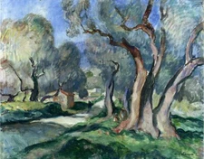 Oil painting Path-among-the-Olive-Trees-Henri-Lebasque-oil-paint landscape art