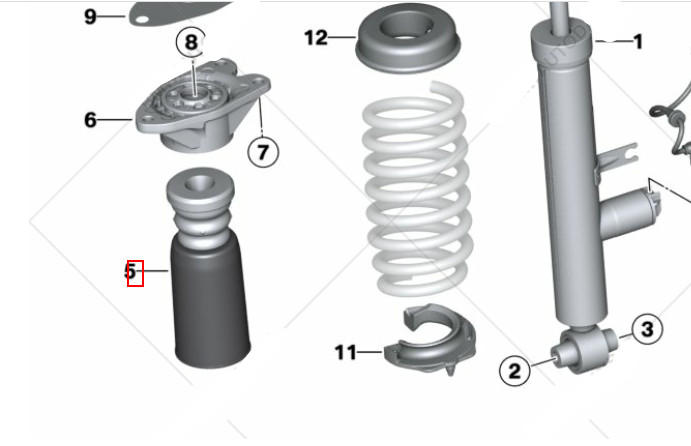 BMW 1 F21 Rear Shock Spring Damper Auxiliary Absorber 33536857730 