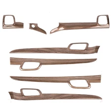 7PC Dashboard Panel + Door Handle Trim Cover for Grand Cherokee 11-21 Wood Grain