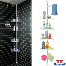 4 Tier Telescopic Bathroom Wall Corner Shelf Rack Shower Caddy Storage Organizer
