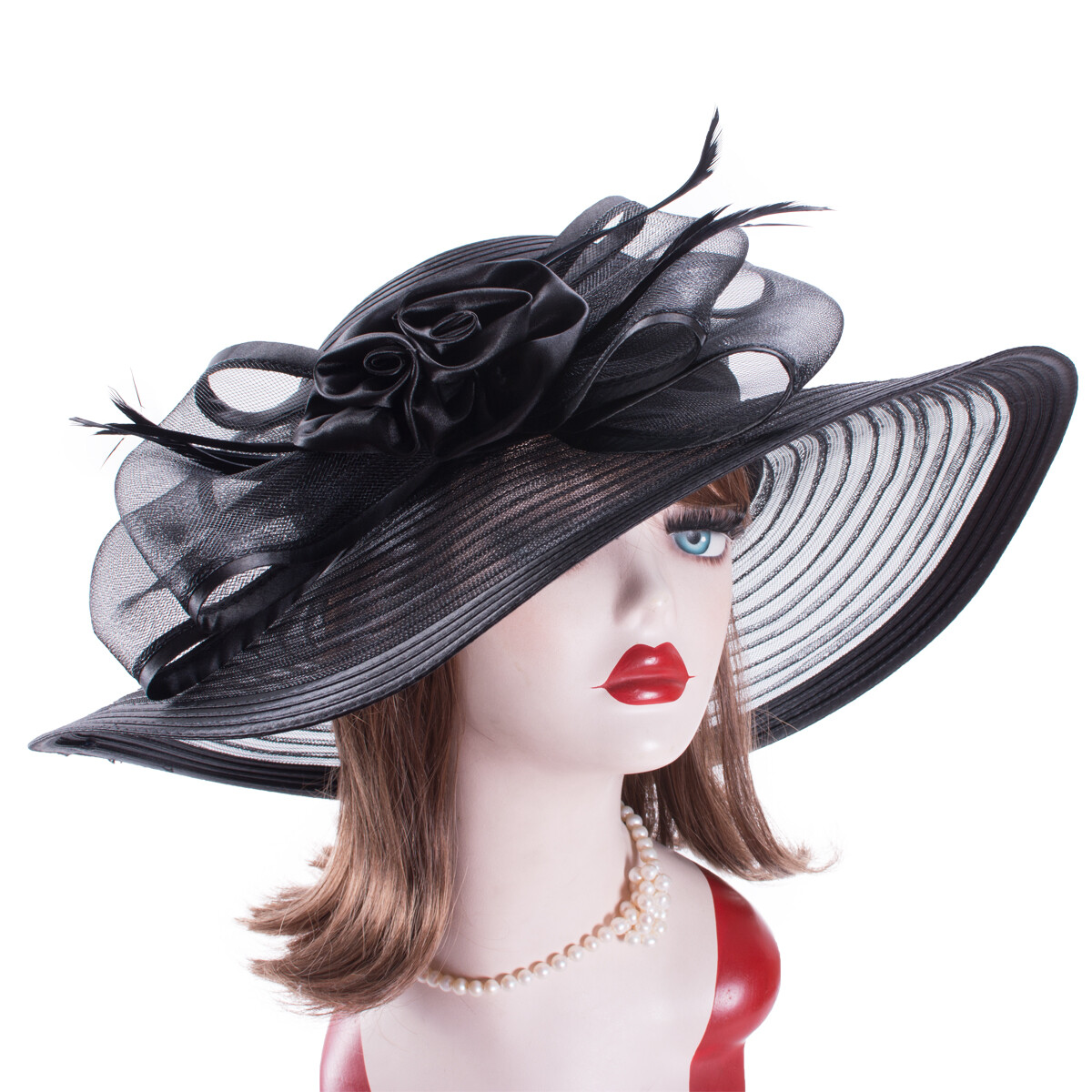 Classic Sophisticated Wide Brim Floppy Hat Wedding Bride Kentucky Derby Summer Womens Floppy Dressy Wide Brim Church Wedding Kentucky Derby  main image 3