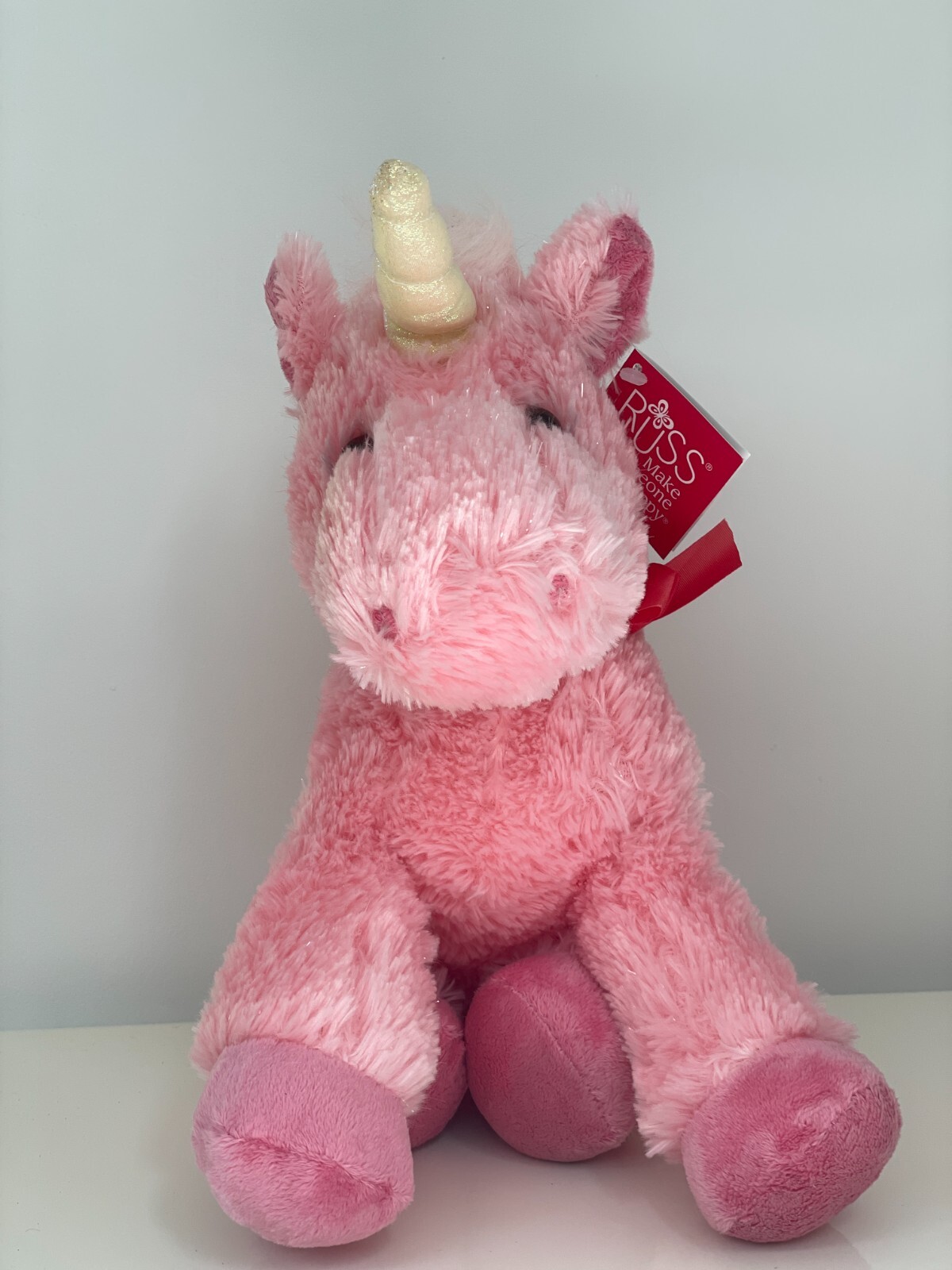 Russ Berrie Luky Pink Unicorn 12""/ 30cm ***NEW