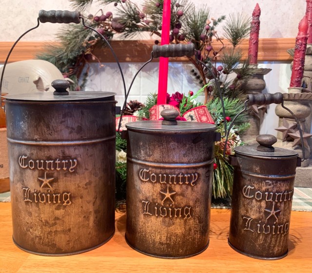 Gracie Oaks Country Living Kitchen 3 Piece Canister Set For Sale