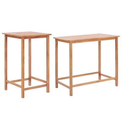 vidaXL Teak Massiv Gartentisch Bartisch Balkontisch Stehtisch 65