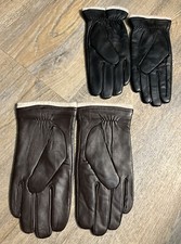 Men's Sheepskin Leather Motorcycle Gloves Cashmere Lined-CHOOSE COLOR/SIZE