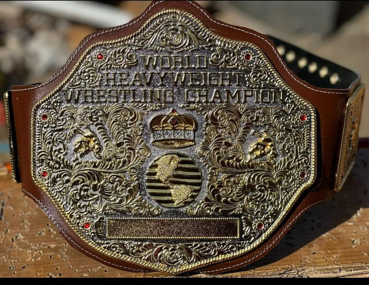Big Gold World Heavyweight Championship Crumrine Belt Brass Adult Size
