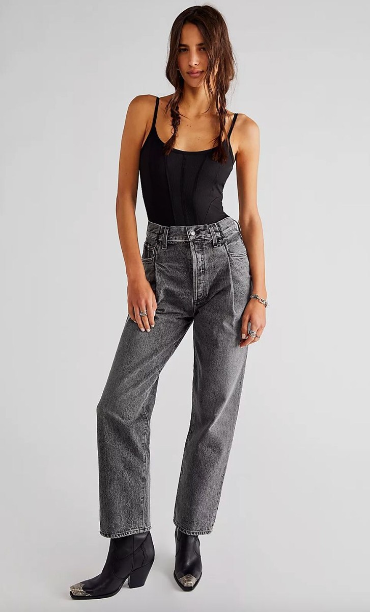 Free People Agolde Fold Waistband Jeans Straight Leg Jeans Size 32