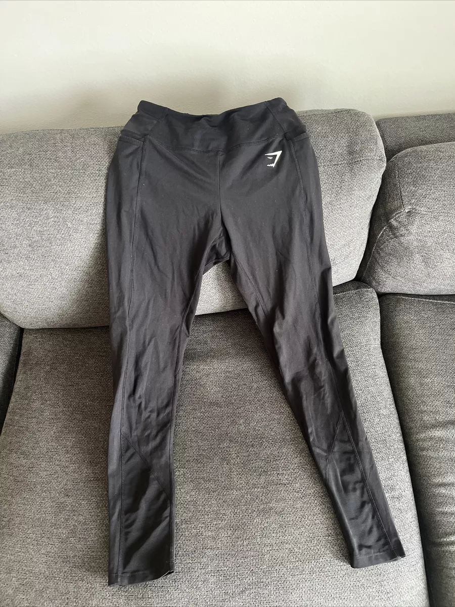 Size M Gymshark Dreamy Mesh Leggings W/ POCKETS. high waisted. BLACK