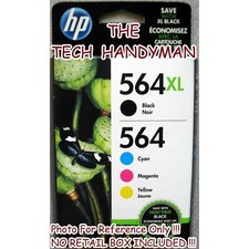 4-PACK HP GENUINE 564XL BLACK 564 COLOR INK NO RETAIL BOX PHOTOSMART C6340