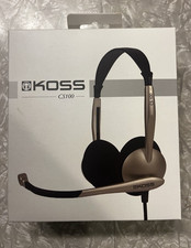 Koss CS100 Noise Cancelling Headphones w Microphone for Gamers, Computers NEW