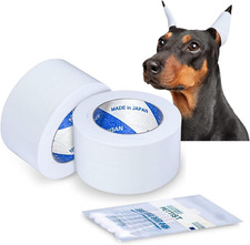 Ear Tape for Dogs 2 Pack with Dog Ear Cleaner Cotton Swabs, Self Adhesive Cotton