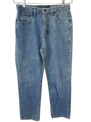 Robert Barakett Jeans Size 32 Straight Denim Mid Rise Blue Light Wash Cotton Y2K