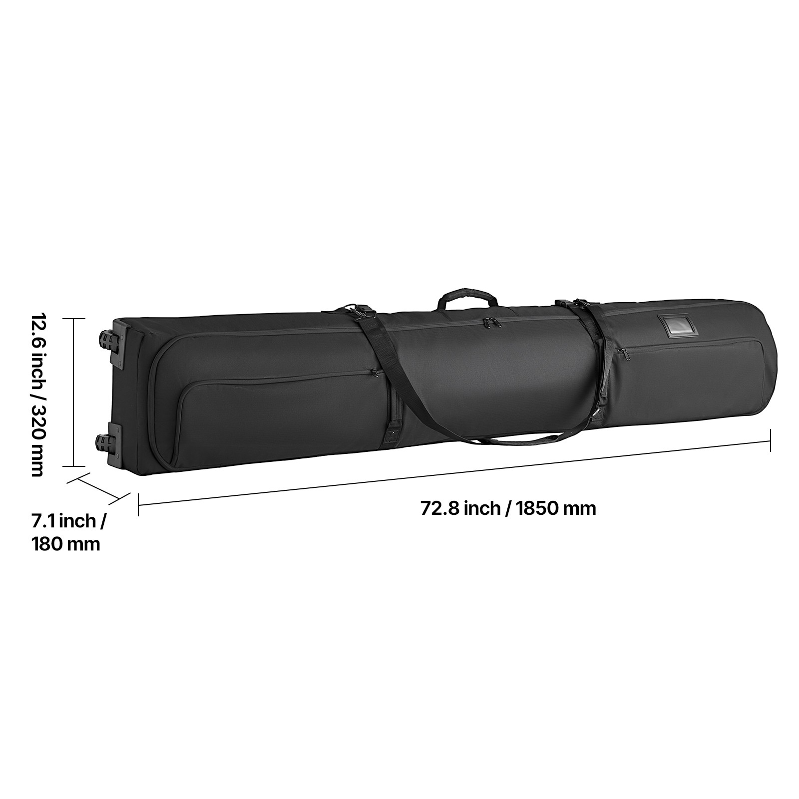 Uimoso Ski and Snowboard Roller Bag with Wheels, Waterproof, Fits Up to 175 cm