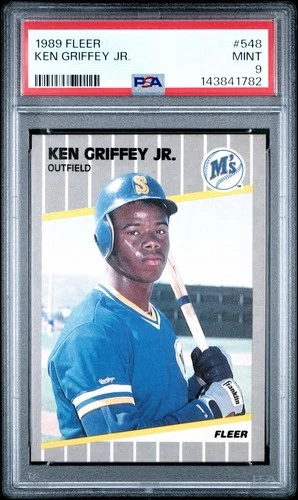 1989 FLEER #548 KEN GRIFFEY JR. ROOKIE RC PSA 9 MINT SEATTLE MARINERS LEGEND  ￼