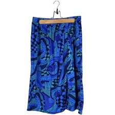 Vintage Jantzen Women  s Size Medium Faux Wrap Skirt Blue Purple Green Black