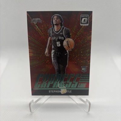 2024-25 NBA Panini Optic Express Lane RC Card Stephon Castle Green Glitter 1/5