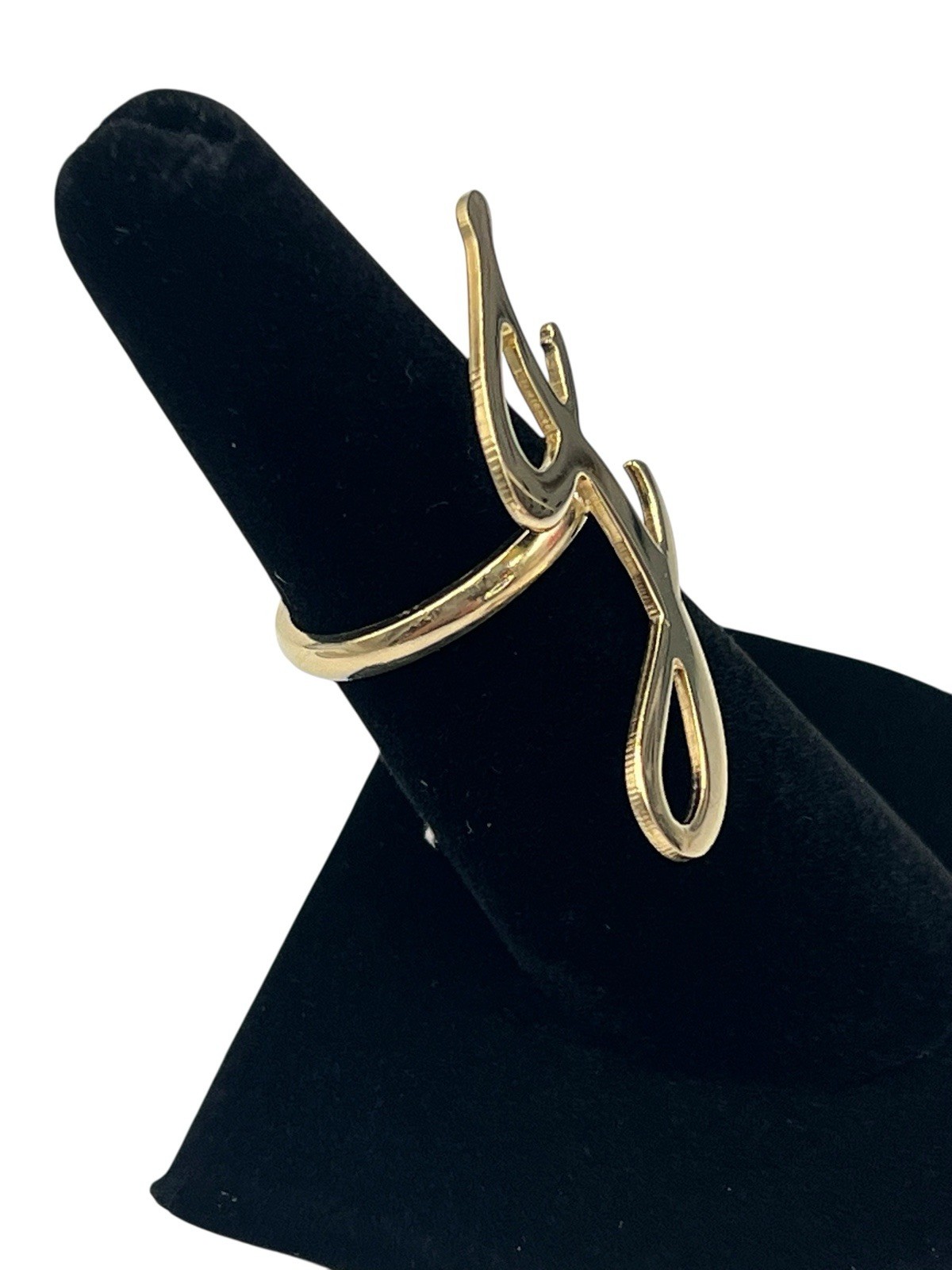 Sterling 925 Cursive “L” Statement Ring – Size, 6… - image 7