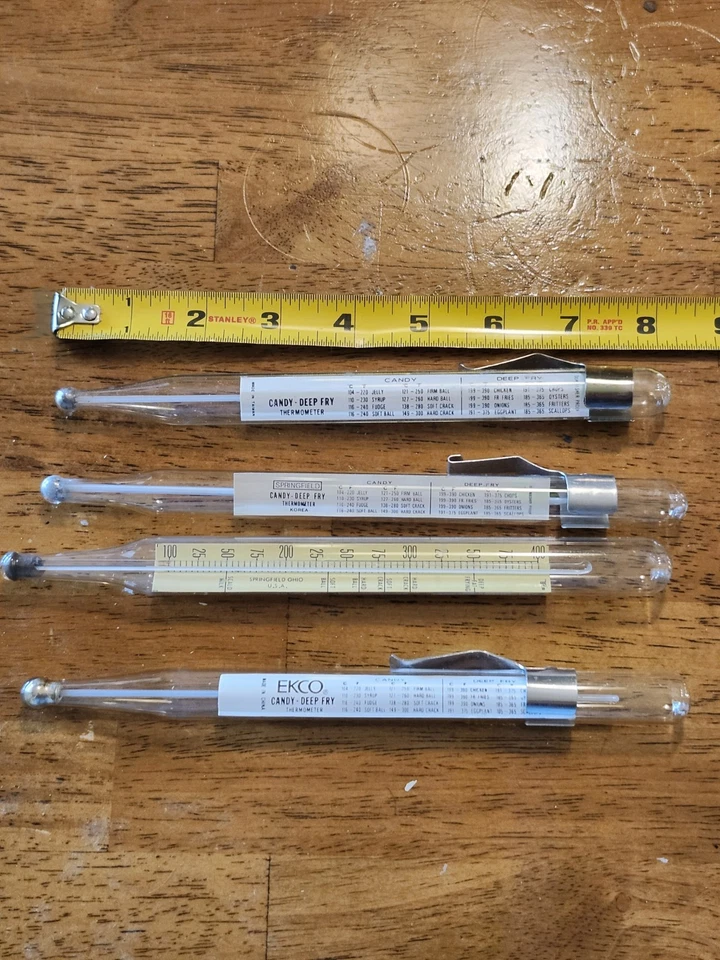 Vintage Ecko Springfield Candy Deep Fry Cooking Thermometer  Safe 8" Glass - Image 2 of 3