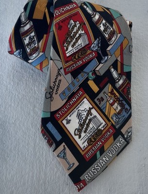 Russian Vodka Necktie by Nicole Miller [Stolichnaya Vodka] 100% Silk