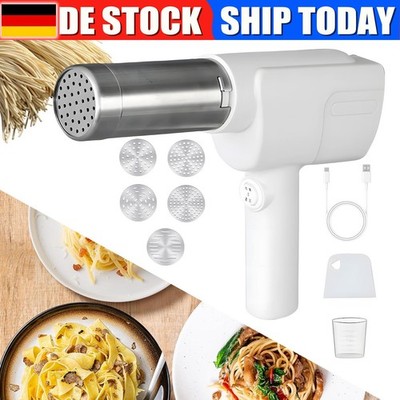 Pasta Maker Elektrisch Handheld 2000mAh Akku Nudelmaschine Automatisch 5 Formen