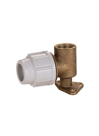Plasson Brass Wall Plate Elbow 25mm x 3/4"" 9055 (PV9055007)