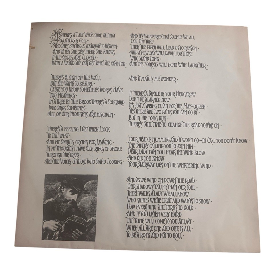 Led Zeppelin IV LP SD 7208 Cover And Inner Sleeve Only G Atlantic Rock ...