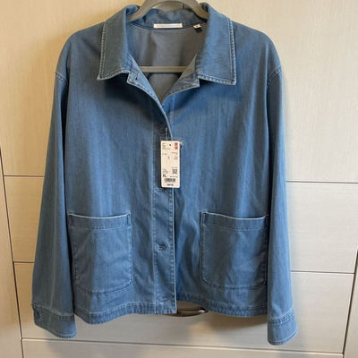 #ad #ad Uniqlo Jersey Relaxed Light Denim Chore Jacket Wm Sz XL $29.00