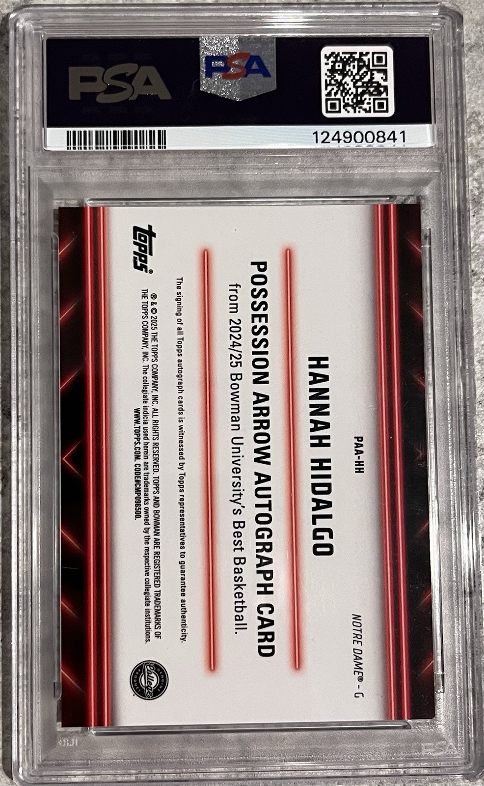 2024-25 Bowman U Best Hannah Hidalgo Possession Arrow Auto PSA 9 Auto 10 POP 1 view 2