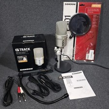 Samson G-Track USB Condenser Microphone Bundle Silver SAGM1U w/ PS01 Pop Filter