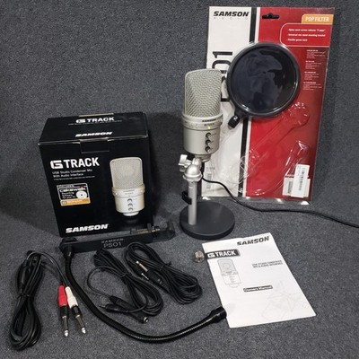 Samson G-Track USB Condenser Microphone Bundle Silver SAGM1U w/ PS01 Pop Filter