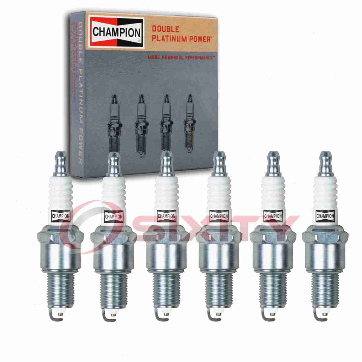 6 pc Champion Double Platinum Spark Plugs for 1993-1997 Chrysler Intrepid xt