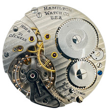 Vintage 16s 1948 Hamilton Railway Special Railroad Pocket Watch Movement 992B