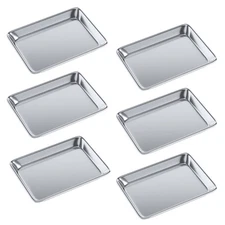 13 in. x 10 in. 19 Gauge Quarter Size Aluminum Bun / Sheet Pan. Pack of 6