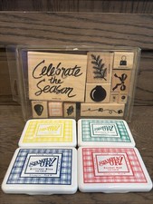 Stampin  Up Celebrate the Season Stamp Set w/ 4 Ink Pads Christmas 1997