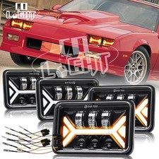4pcs 4x6 Led Headlights Hilo Beam H4 Fit Chevrolet Camaro Iroc-z Z28 H4666