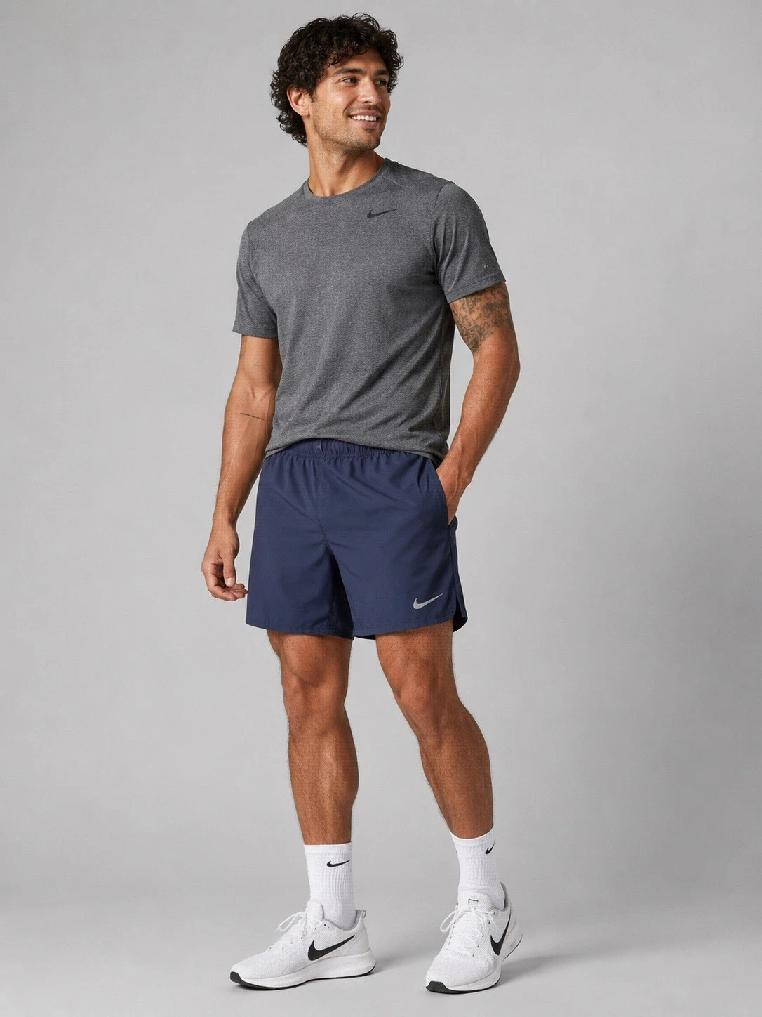Nike Challenger Dri-Fit Running Shorts Mens XLarge XL Blue 7" Brief-Lined