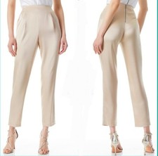 Alice + Olivia  Jessie Slim Satin Beige Pant Size 4