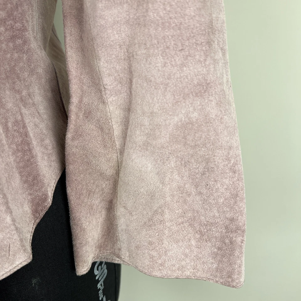 DKNY Lavender Suede Jacket Top 90s Vintage Sz 8 - Image 3 of 4