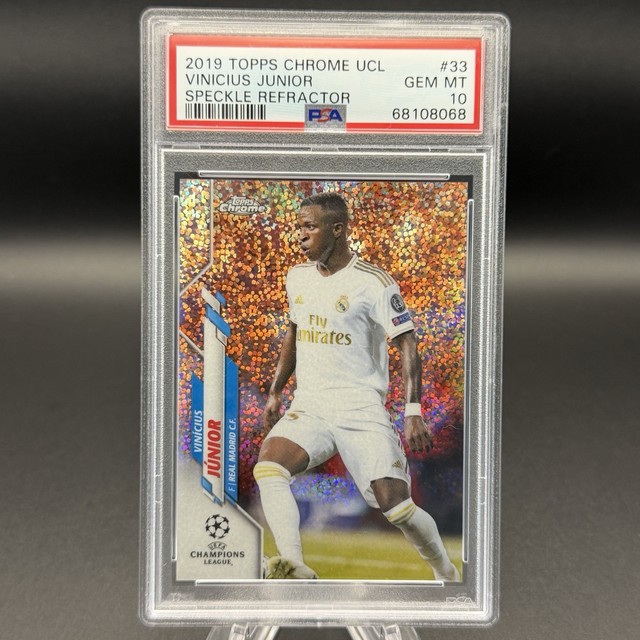 Vinicius Junior 2019 Topps Chrome Uefa Soccer Speckle PSA 10