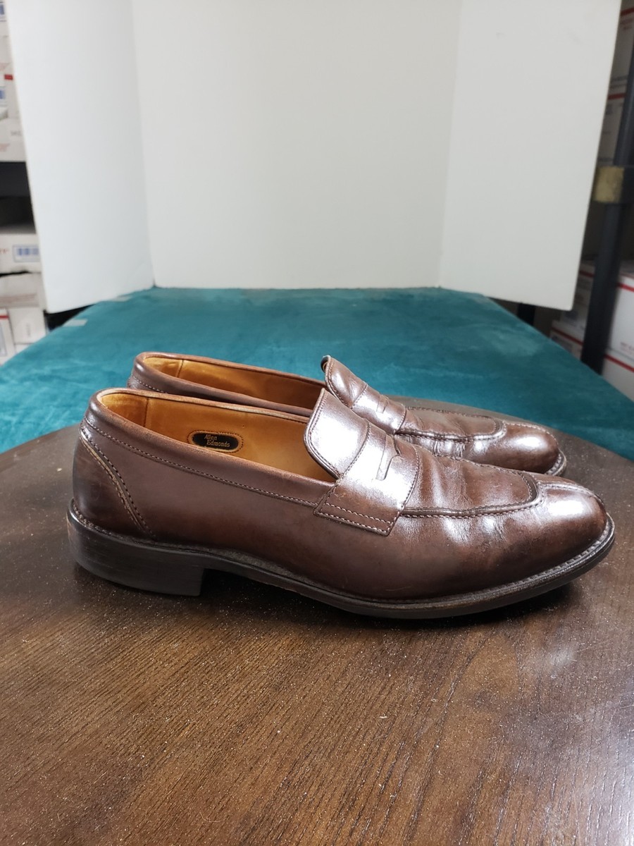 Allen Edmonds Glasgow Shoes Size 9.5 Mens Brown Leather Slip 