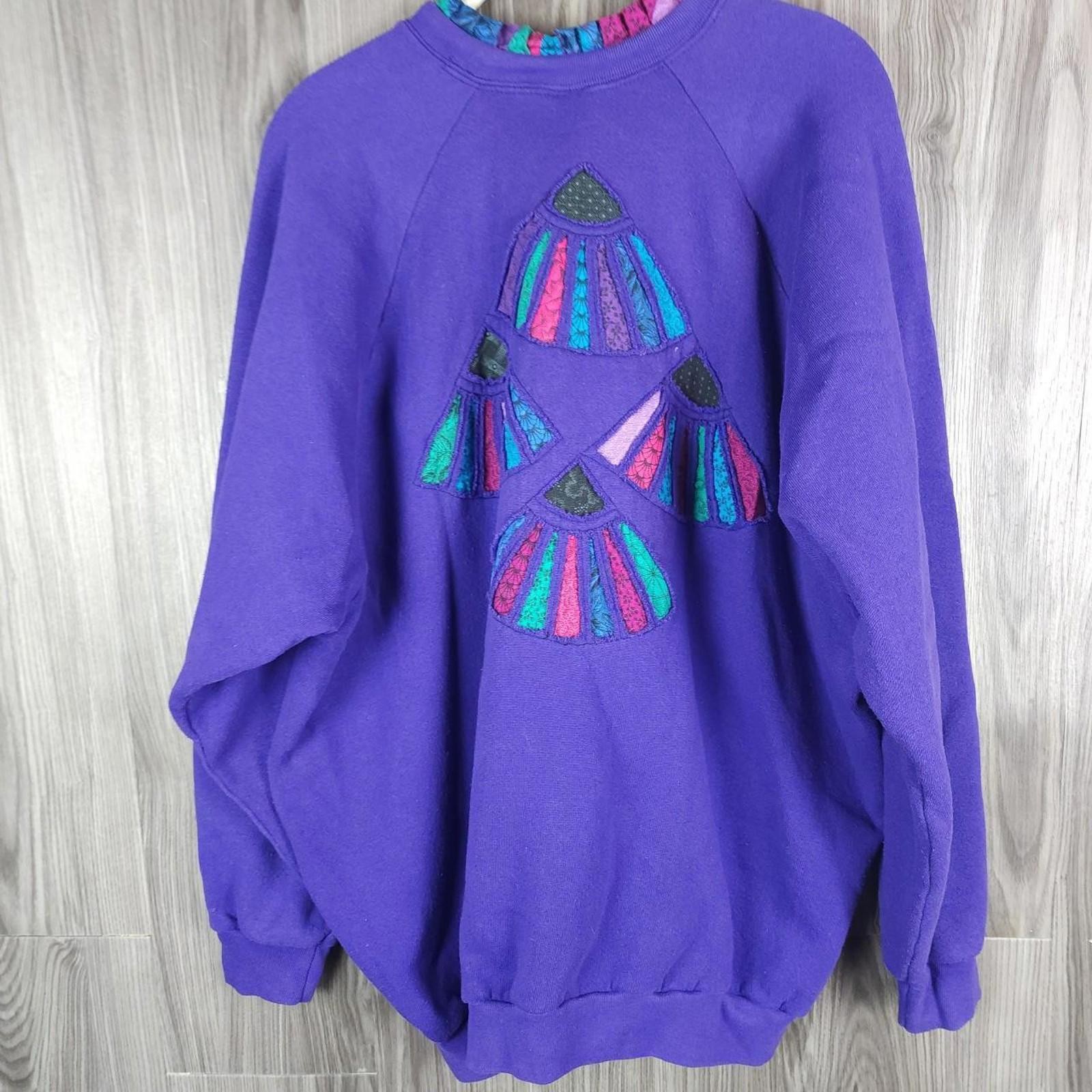 Vintage Grandma Handmade Patchwork Button Up Swea… - image 5