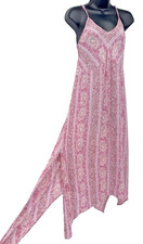 Knox Rose Slip dress Pink Paisley Flowy festival boho beachy side slits cottage